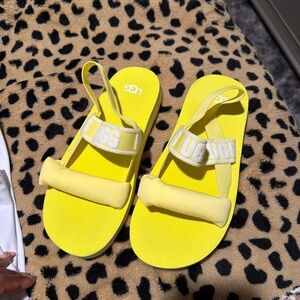 UGG Bright Yellow Slide Sandals